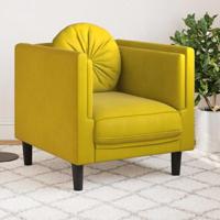 Fauteuil met kussen fluweel geel - thumbnail