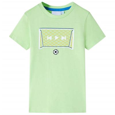 Kindershirt met doelprint 104 limoenkleurig Kindershirt met doelprint 104 limoenkleurig