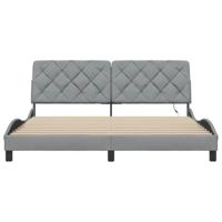 Bedframe met LED zonder matras stof 180x200 cm lichtgrijs - thumbnail