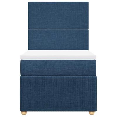 Boxspring met matras stof blauw 100x200 cm - thumbnail
