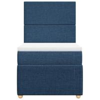 Boxspring met matras stof blauw 100x200 cm - thumbnail