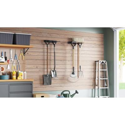 VidaXL Tuingereedschapsrekken 2 st wandmontage staal zwart VidaXL Tuingereedschapsrekken 2 st wandmontage staal zwart