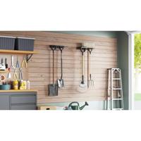 VidaXL Tuingereedschapsrekken 2 st wandmontage staal zwart - thumbnail