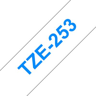 Labeltape Brother TZe, TZ TZe-253 PET Tapekleur: Wit Tekstkleur:Blauw 24 mm 8 m