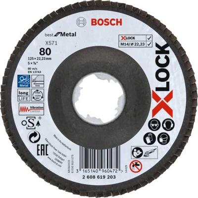 Bosch Accessoires X-LOCK Lamellenschijf Best for Metal schuin, glasvezel, Ø125mm, G 80, X571 - 1 stuk(s) - 2608619203 Bosch Accessoires X-LOCK Lamellenschijf Best for Metal schuin, glasvezel, Ø125mm, G 80, X571 - 1 stuk(s) - 2608619203