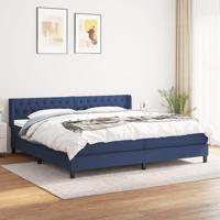 Boxspring met matras stof blauw 200x200 cm - thumbnail