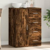 Dressoir 59x39x80 cm bewerkt hout gerookt eikenkleurig - thumbnail
