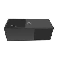 Wiesbaden Fontein Julia 54x20x20 cm met Nis Solid Surface Mat Zwart - thumbnail