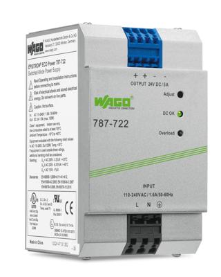 WAGO 787-722 DIN-rail netvoeding 24 V/DC 5 A 120 W Aantal uitgangen:1 x Inhoud 1 stuk(s)