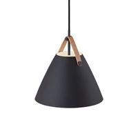 Grote zwarte hanglamp met leer &apos;Strap 27&apos; DFTP 27 cm - thumbnail