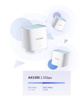 D-Link M15-2 EAGLE PRO AI AX1500 Mesh System (2-pak) met AI Wi-Fi/Traffic Optimiser, AI Parental Control, Gigabit Poorten, MU-MIMO, 1024 QAM, OFDMA, WPA3. Werkt met Alexa/Google Assistant. - thumbnail