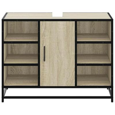 Wastafelkast 80x33x60 cm bewerkt hout sonoma eikenkleurig