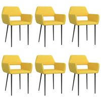 vidaXL Eetkamerstoelen 6 st stof geel - thumbnail