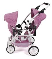 Tweeling Poppenwagen Vario - Pink Jeans - thumbnail