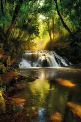 Alexsar Art Tuinschilderij bos rivier 50x70cm