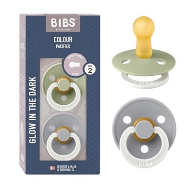 BIBS Glow Fopspeen 6-18 Maanden Sage/Cloud