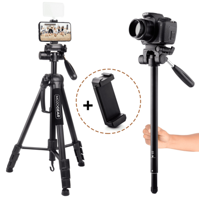 MOJOGEAR 177cm 2-in-1 camera en telefoon statief: driepoot & monopod