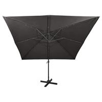 VidaXL Zweefparasol met paal en led-verlichting 300 cm antracietkleur - thumbnail