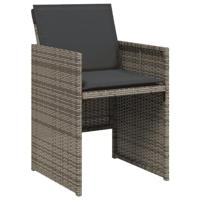 11-delige Tuinset met kussens poly rattan grijs - thumbnail