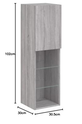 Tv-meubel met LED-verlichting 30,5x30x102 cm grijs sonoma eiken Tv-meubel met LED-verlichting 30,5x30x102 cm grijs sonoma eiken
