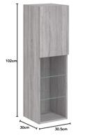 Tv-meubel met LED-verlichting 30,5x30x102 cm grijs sonoma eiken - thumbnail