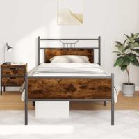 Bedframe zonder matras hout gerookt eikenkleurig 100x190 cm - thumbnail