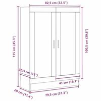 Zwarte Eiken Boekenkast - 82.5 x 30.5 x 115 cm - Geengineerd Hout - thumbnail