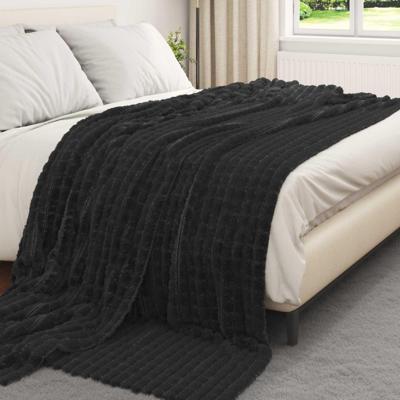 VidaXL Gooi deken zwart 270 x 240 cm fleece