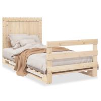 Bedframe met hoofdbord massief grenenhout 100x200 cm - thumbnail