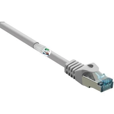 Renkforce RF-5047494 RJ45 Netwerkkabel, patchkabel CAT 6A S/FTP 0.50 m Grijs Snagless, Vlambestendig 1 stuk(s)