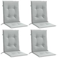 Stoelkussens 4 st lage rug 100x50x4 cm stof lichtgrijs - thumbnail