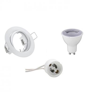 GU10 Inbouwspot Set - Mat Wit - Inbouw Rond - Dimbaar - Kantelbaar - Trion - 6W - Natuurlijk Wit 4200K - Ø83mm