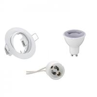 GU10 Inbouwspot Set - Mat Wit - Inbouw Rond - Dimbaar - Kantelbaar - Trion - 6W - Natuurlijk Wit 4200K - Ø83mm - thumbnail