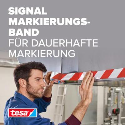 tesa PREMIUM 58131-00000-01 Markeringstape tesa Signal Rood, Wit (l x b) 66 m x 50 mm 1 stuk(s)