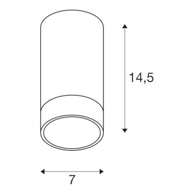 SLV ASTINA Plafondlamp GU10 Zwart