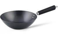 Ken Hom wokpan met greep 27 cm staal zwart/zilver - thumbnail