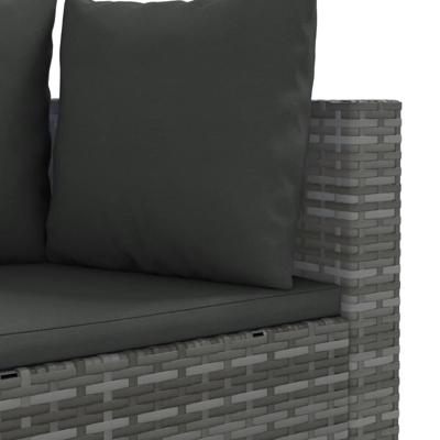 4-delige Loungeset met kussens poly rattan grijs