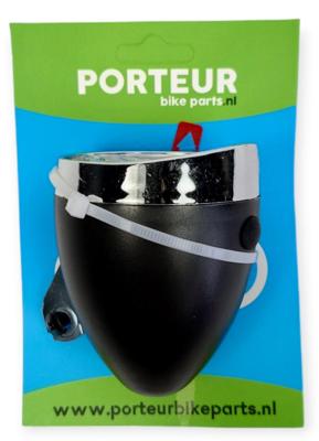 Porteur Koplamp retro zwart batterij