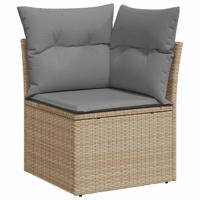 8-delige Loungeset met kussens poly rattan beige - thumbnail
