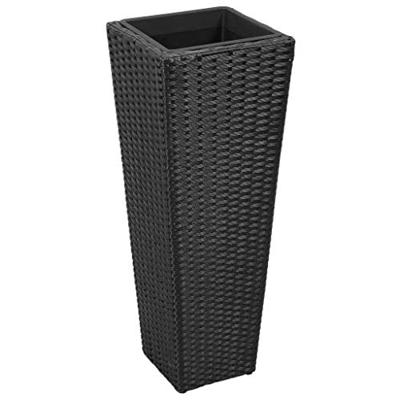 VidaXL Plantenbakken verhoogd 3 st poly rattan zwart
