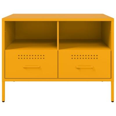 Tv-meubelen 2 st 68x39x50,5 cm koudgewalst staal mosterdgeel Tv-meubelen 2 st 68x39x50,5 cm koudgewalst staal mosterdgeel