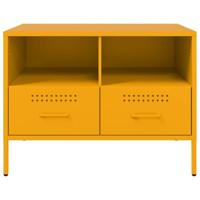 Tv-meubelen 2 st 68x39x50,5 cm koudgewalst staal mosterdgeel - thumbnail
