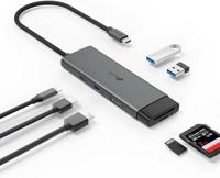 TP-Link UH7021C USB C-hub, PD100W, 4K 60Hz HDMI, 1×USB C, 2× USB A, SD- en microSD-kaarten tot 200 MB/s, plug and play, compatibel met MacOS, Windows, Linux, iPad OS, iOS, Android - thumbnail