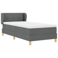 Boxspringbed met matras stof donkergrijs 90x190 cm - thumbnail