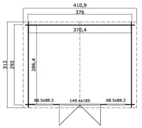 Outdoor Life Baltimore Blokhut 292x230 cm 28 mm vuren blank- Zadeldak- Onbehandeld vurenhout- Outdoor Life - thumbnail