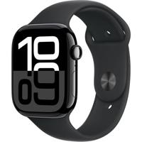Apple Watch Series 10 (GPS + Cellular 46 mm) Smartwatch - Kast van gitzwart aluminium - Zwart sportbandje (S/M). Conditie bijhouden, Ecg-app, always on Retina-display, waterbestendig - thumbnail