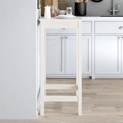 Bartafel 50x50x110 cm massief grenenhout wit