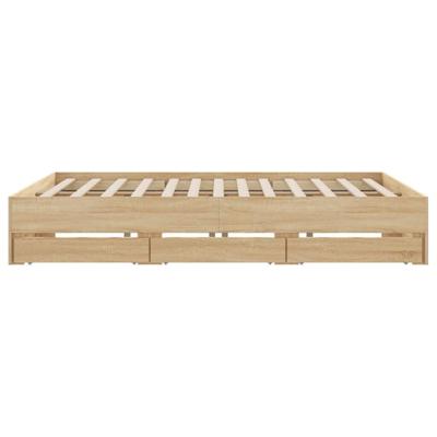 Bedframe met lades bewerkt hout sonoma eikenkleurig 200x200 cm