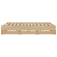 Bedframe met lades bewerkt hout sonoma eikenkleurig 200x200 cm - thumbnail