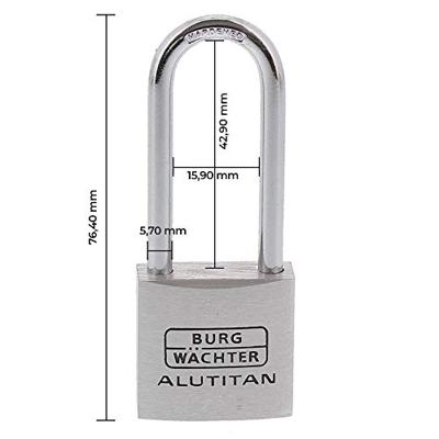 Burg Wächter 36041 Hangslot 29.70 mm Verschillend sluitend Aluminium Sleutelslot